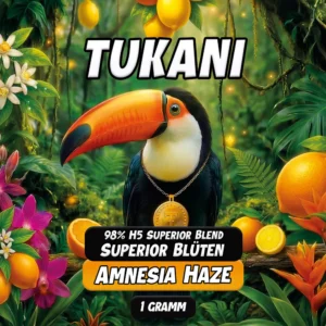 TUKANI H5 98% Superior Blend Blüten 1g Produktbild - Premium Shisha und Vape Großhandel