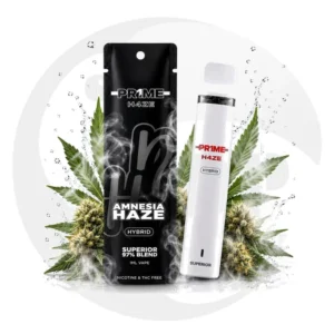 Pr1me H4ze Vape Amnesia Haze Disposable E-Zigarette mit charakteristischem Design und Geschmacksprofil